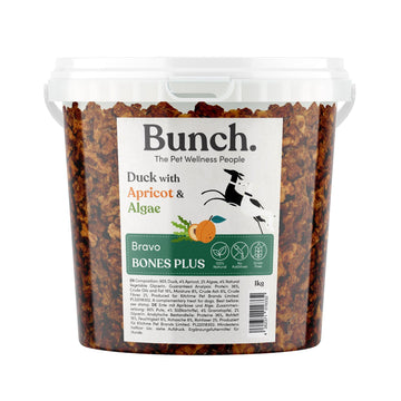 Trainingsknöchelchen Ente mit Aprikose und Alge - Bunch (1kg-Eimer)